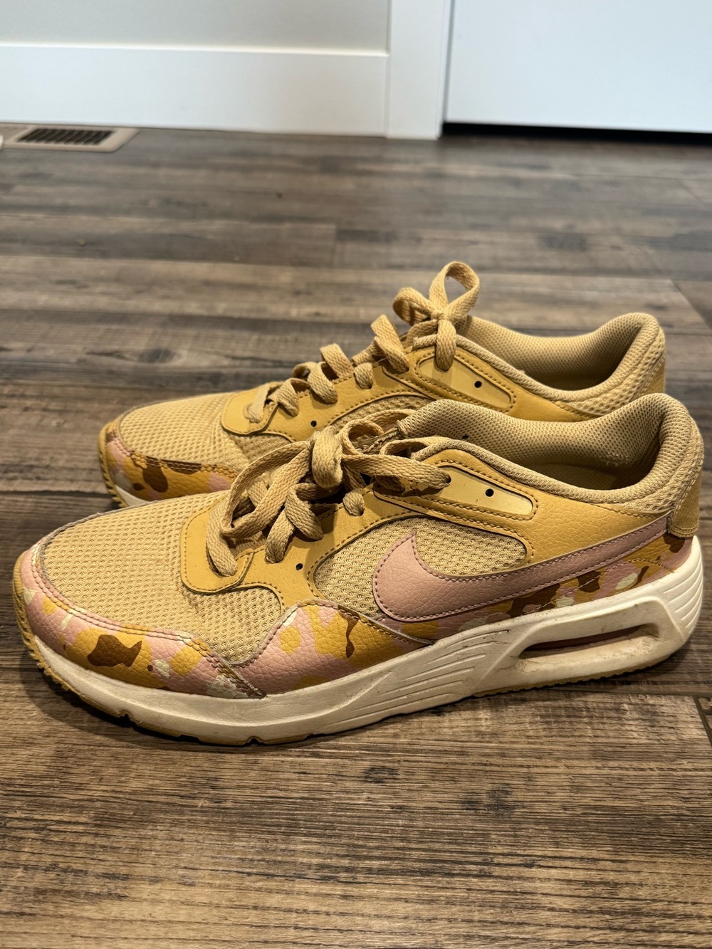 Nike Air Max-inspired Beige & Pink Camo Sneakers